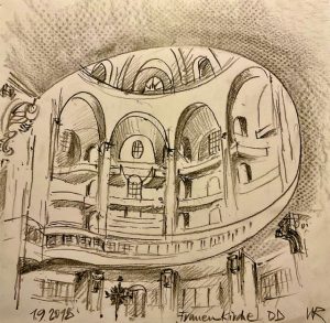 Schets van een kerkinterieur